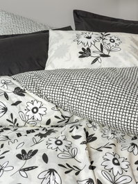 L'essentiel linge de maison Meresa Negro Juego de Fundas para Edredón Doble Ranforce de 145 Hilos